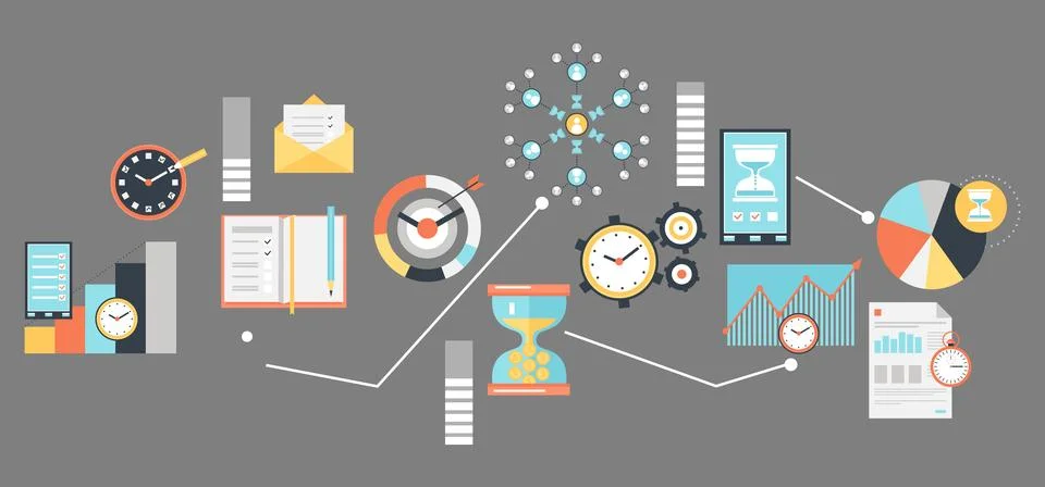 Office work environment teamworking performance Illustrazione stock