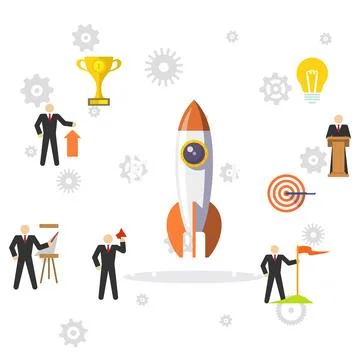 Office work environment teamworking performance Stock Illustration