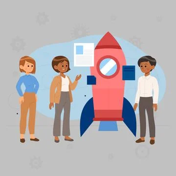 Office work environment teamworking performance Stock Illustration