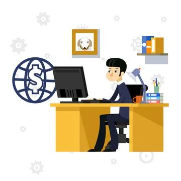 Office work environment teamworking performance Stock Illustration