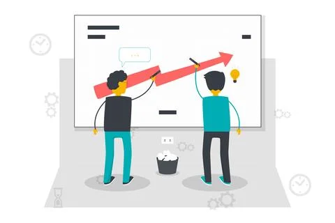 Office work environment teamworking performance Stock Illustration