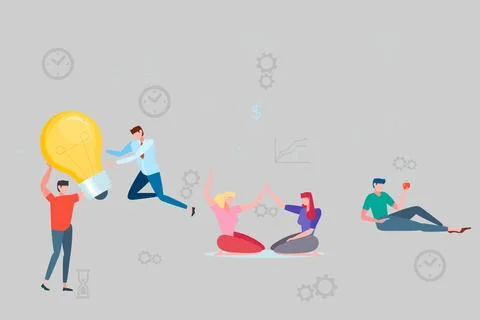 Office work environment teamworking performance Stock Illustration