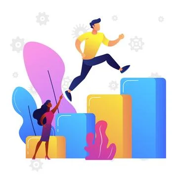 Office work environment teamworking performance Illustrazione stock