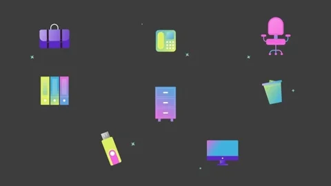 Office Work Icons And Titles for After Effects Stock After Effects