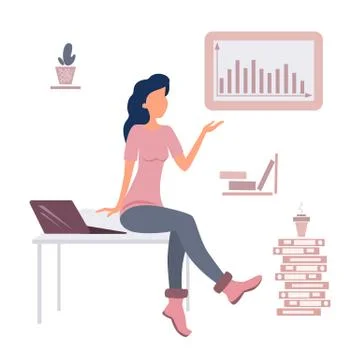 Office work Stock Illustration