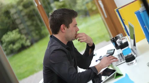 Office work on laptop computer Stock Footage 37167735