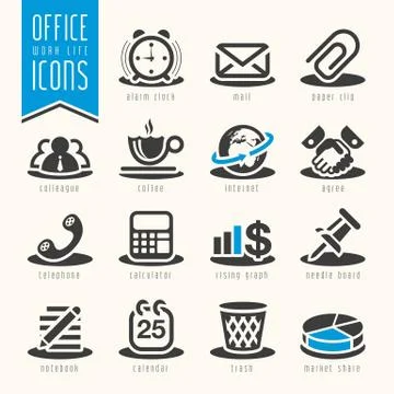 Office, work life icon set Stock Illustration