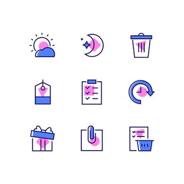 Office work - line design style icons set Stock Illustration