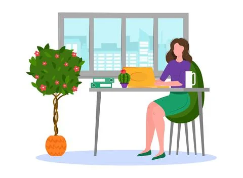 Office work mini concept design. Stock Illustration