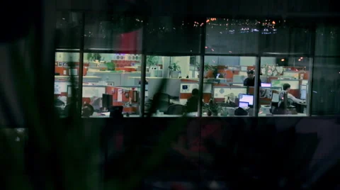 Office work at night Stock Footage 47132781