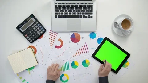 Office Work Place. View from the Top. Stock Footage 84304154