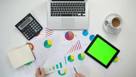 Office Work Place. View from the Top. Stock Footage 84307470