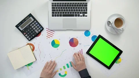 Office Work Place. View from the Top. Stock Footage 84555558