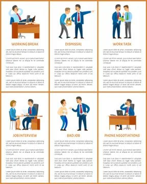Office Work Process, Professional Relationships Stock Illustration