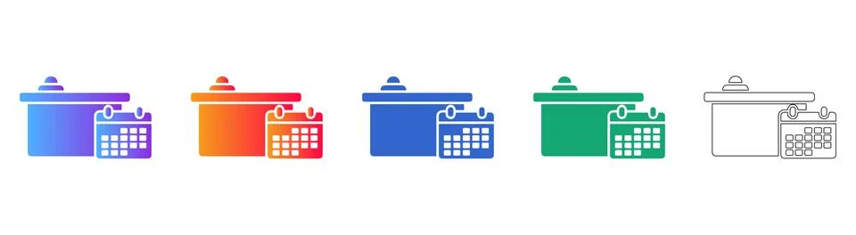 Office Work, Schedule, and Appointment Planning Icons Stock Illustration