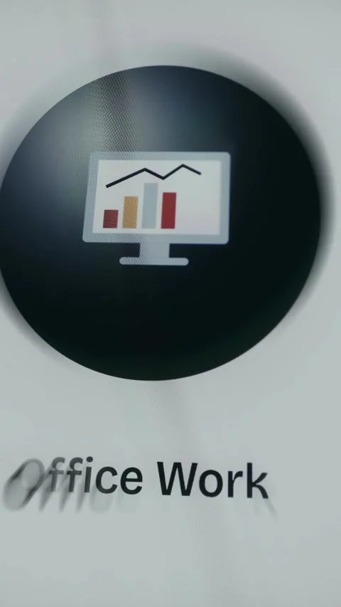 Office work symbol featuring computer screen icon Stock Footage 334541453