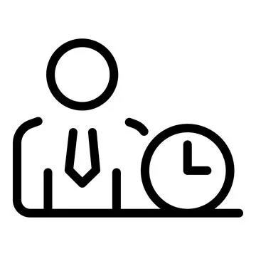 Office work time icon, outline style Stock Illustration