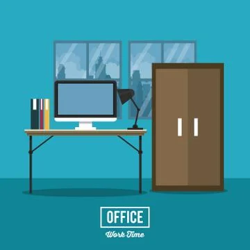 Office work time Stock Illustration
