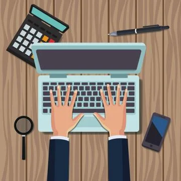 Office work topview Stock Illustration