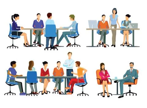 Office Work, workflow, coworkink, Teamwork Stock Illustration