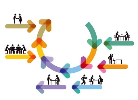 Office Work, workflow, coworkink, Teamwork Stock Illustration