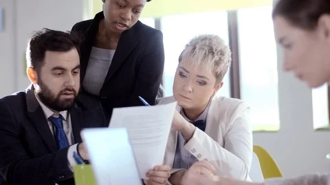Office work, young creative businessmen. Stock Footage 123712447