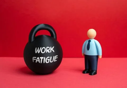Office worker and work fatigue. Chronic stress and overload in the workplac.. 写真素材