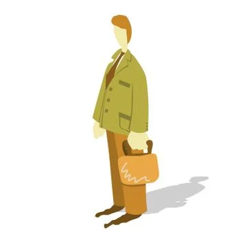 Office worker with briefcase - functionary or official concept Stock Illustration