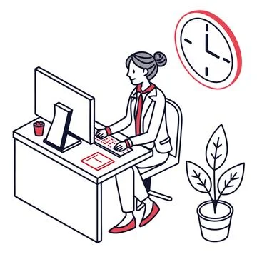 Office Worker Character Vector Illustration Minim (1) vector illustration d.. Stock Illustration