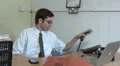 Office worker complaining on phone HD Footage