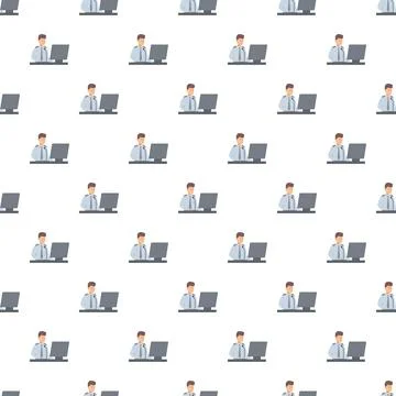 Office worker creating repeating digital seamless pattern 스톡 일러스트