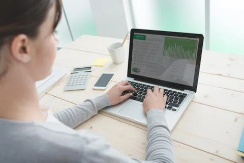 Office worker at desk Stock Photos
