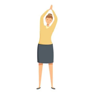 Office worker doing yoga stretch break Stock Illustration