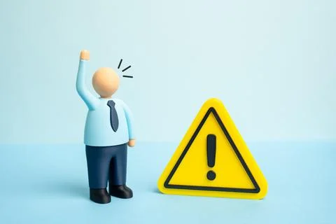 Office worker draws attention to an issue. Solving a problem. Problem ident.. Foto stock