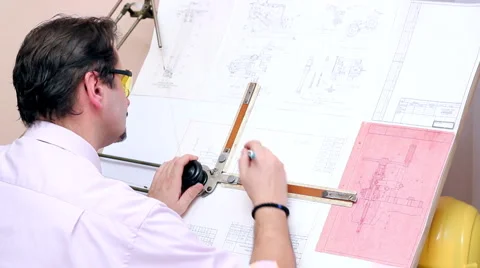 Office Worker - Engineer Stock Footage 1091949