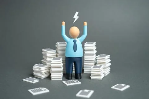 An office worker experiences a panic attack due to high workloads and stress. 库存照片
