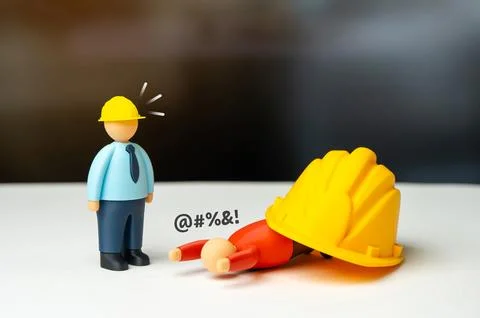 The office worker failed to complete the job. A difficult project, miscalcula Stock Photos