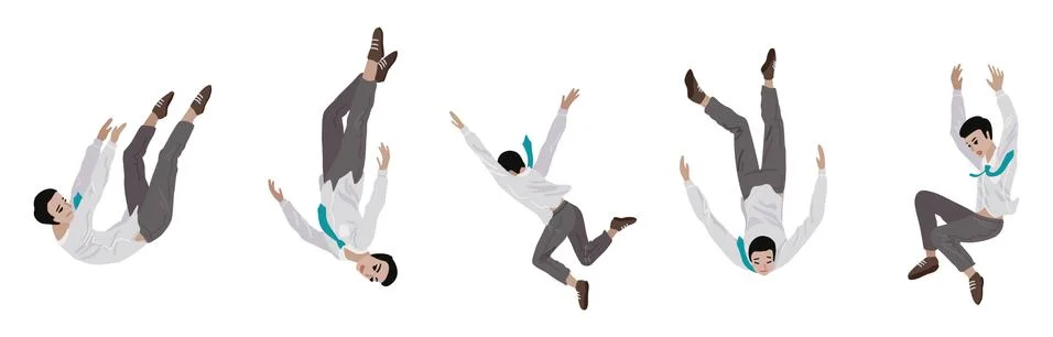 Office worker is falling down. Vector illustration Stock Illustration