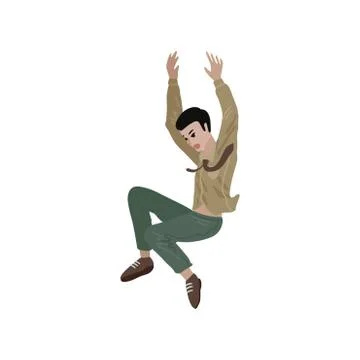 Office worker is falling down. Vector illustration Stock Illustration