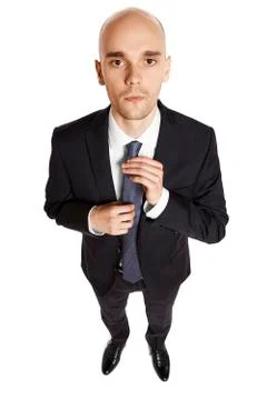 Office Worker Fixes Tie Stock Photos