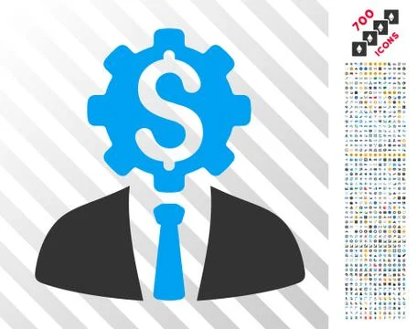 Office Worker Flat Icon with Bonus Stock Illustration