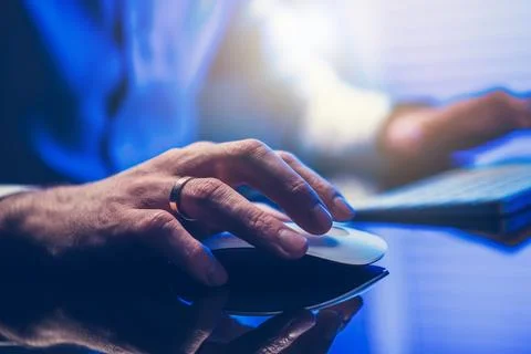 Office Worker Focused on a Computer Work Stock Photos