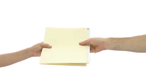 Office Worker Handing File Folder Stock Footage 42772121