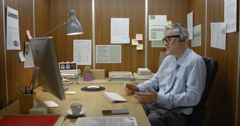 Office worker having a video call Stock Footage 308922863