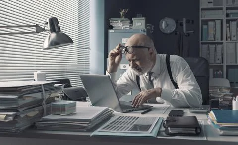 Office worker having vision problems Stock-Fotos