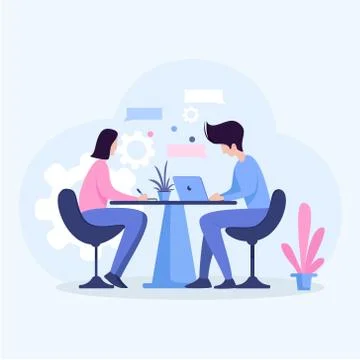 Office worker helping each other vector illustration concept Illustrazione stock