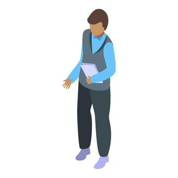 Office worker holding documents is explaining something イラスト素材