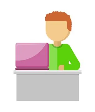Office Worker Illustration. Man with Notebook Stock-Illustration