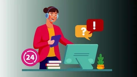 Office Worker Laptop Overload and Tech Workflow Alert Animation 스톡 동영상 334364581
