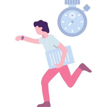 Office worker late vector time management icon Stock Illustration
